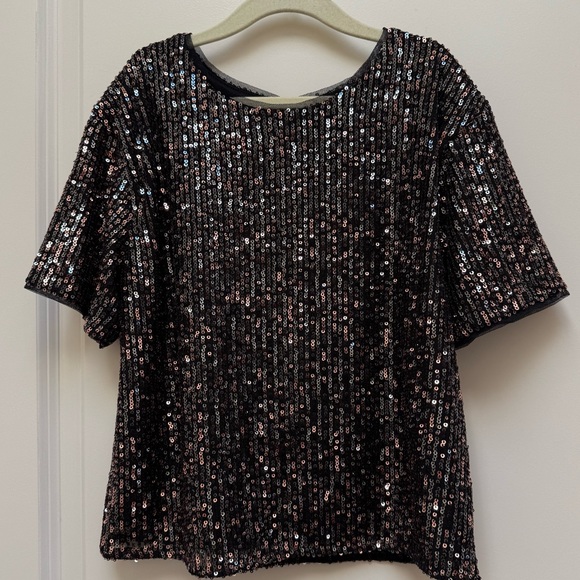 Cat & Jack Sequin Short Sleeve Top Size M - Picture 1 of 6